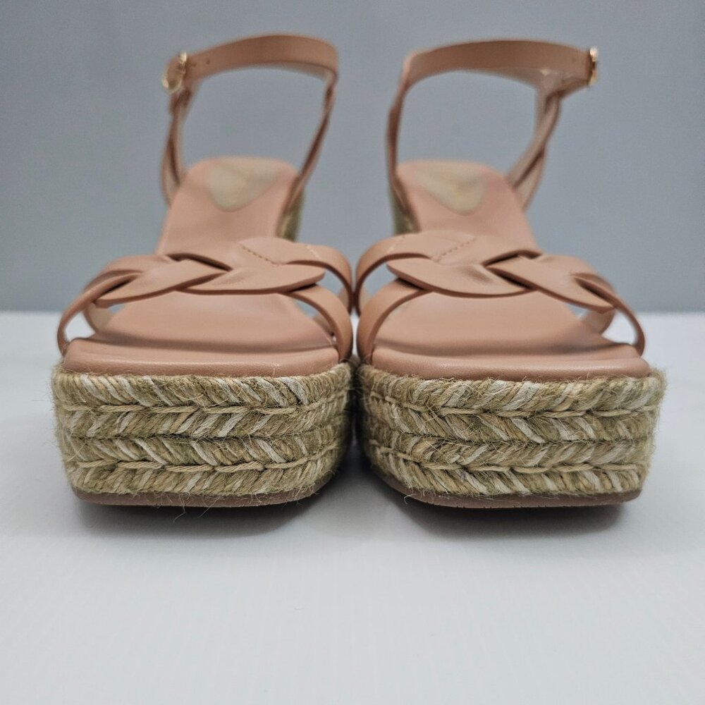 Stuart Weitzman Braida Max Espadrille Wedge Womens 9.5 Tan Leather Sandal Summer - Picture 6 of 15